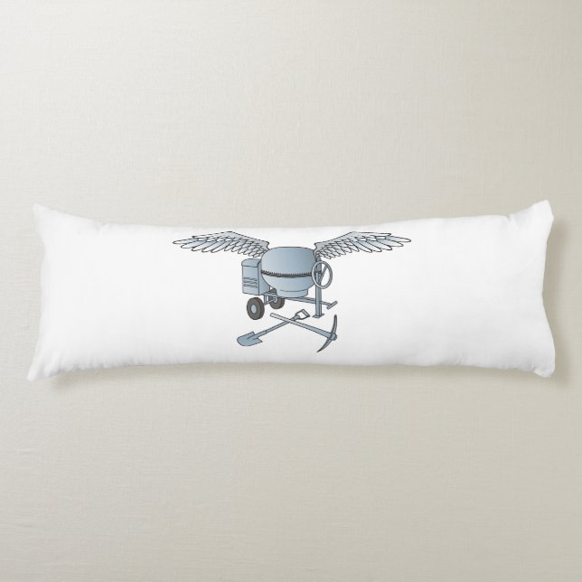 Concrete mixer blue-gray body pillow (Front)