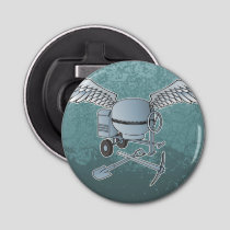Concrete mixer blue-gray bottle opener