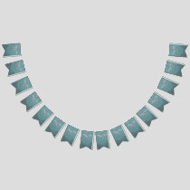 Concrete mixer blue-gray bunting flags