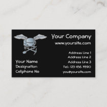 Concrete mixer blue-gray business card