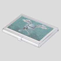 Concrete mixer blue-gray business card case