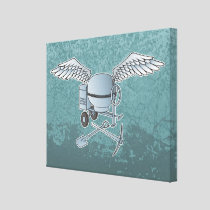 Concrete mixer blue-gray canvas print