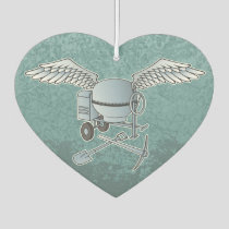 Concrete mixer blue-gray car air freshener