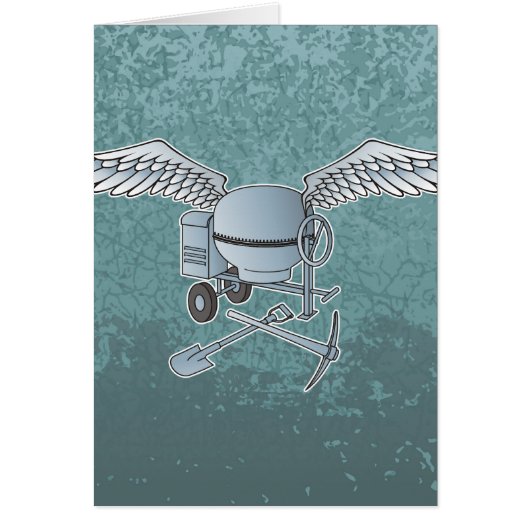 Concrete mixer blue-gray cards (Front)