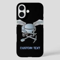 Concrete mixer blue-gray iPhone 16 case