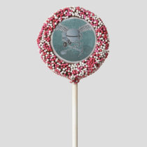 Concrete mixer blue-gray chocolate covered oreo pop
