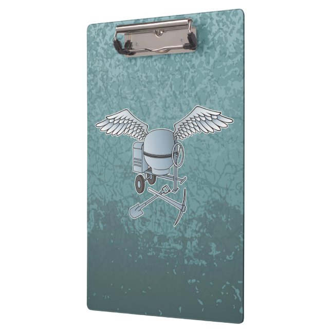 Concrete mixer blue-gray clipboard (Left)