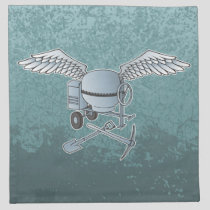 Concrete mixer blue-gray cloth napkin