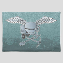 Concrete mixer blue-gray cloth placemat