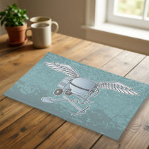 Concrete mixer blue-gray cloth placemat
