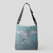 Concrete mixer blue-gray crossbody bag