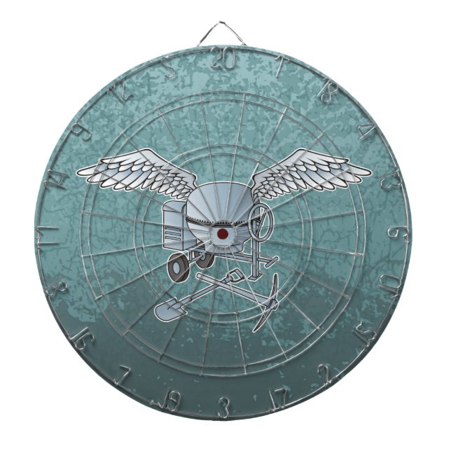 Concrete mixer blue-gray dartboard (Front)