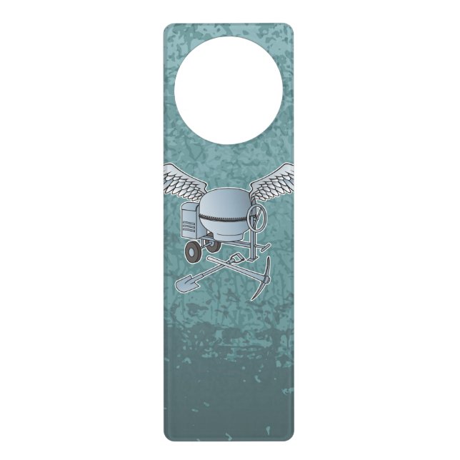 Concrete mixer blue-gray door hanger (Front)