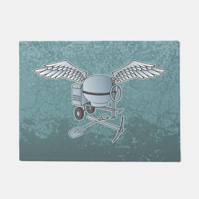 Concrete mixer blue-gray doormat (Front)