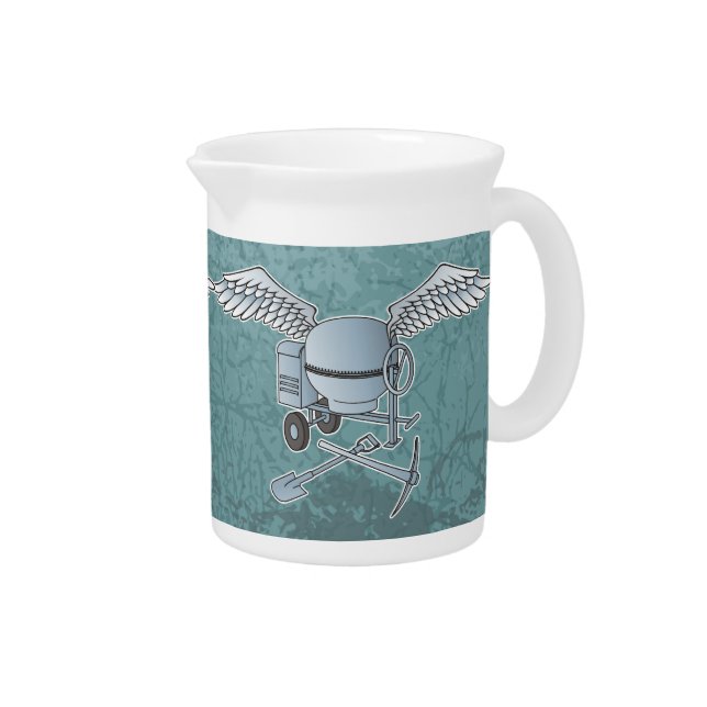Concrete mixer blue-gray drink pitcher (Right)
