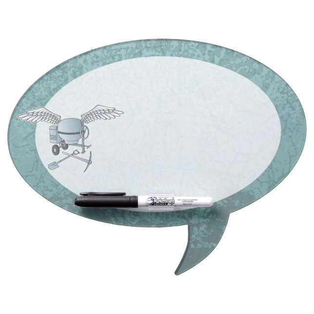 Concrete mixer blue-gray dry erase board (Front)
