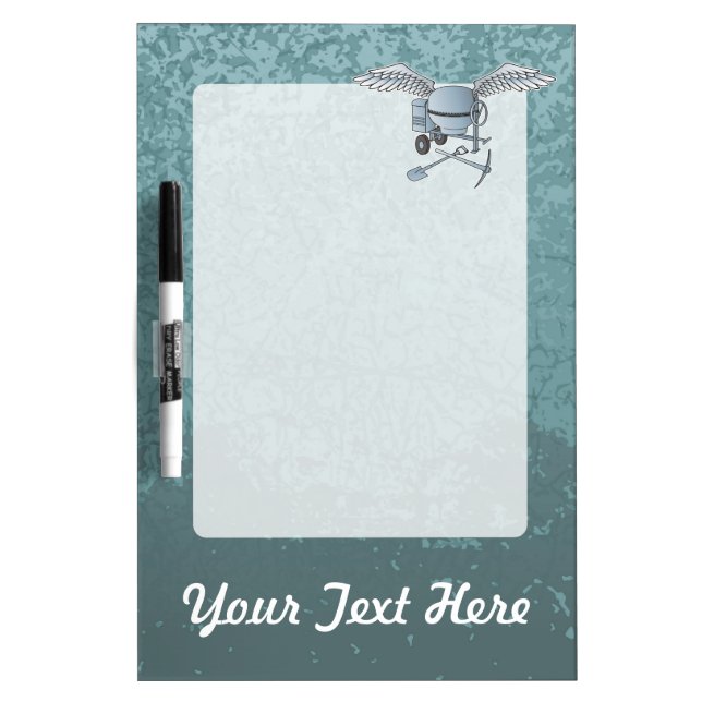 Concrete mixer blue-gray Dry-Erase board (Front)