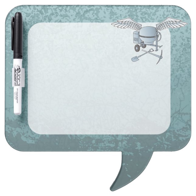 Concrete mixer blue-gray dry erase board (Front)