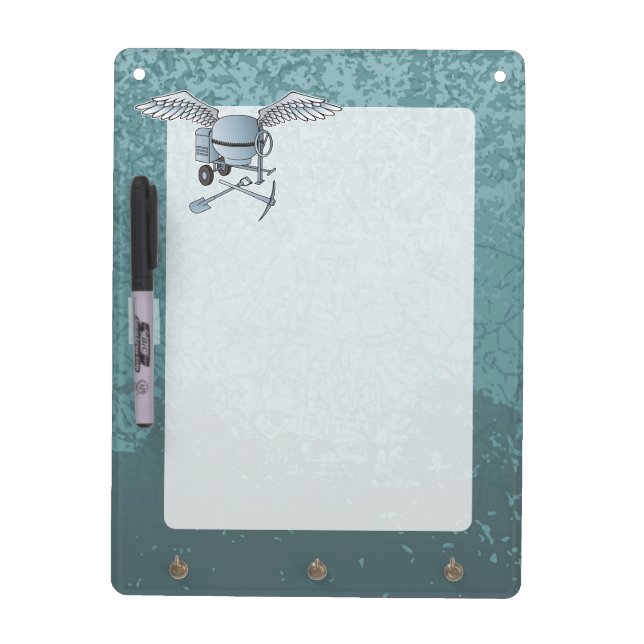 Concrete mixer blue-gray dry erase board (Front)