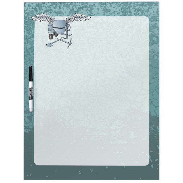 Concrete mixer blue-gray Dry-Erase board (Front)