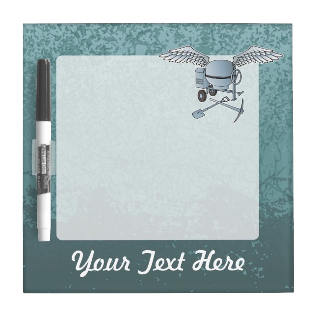 Concrete mixer blue-gray dry erase board (Front)