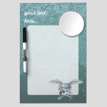 Concrete mixer blue-gray dry erase board with mirror