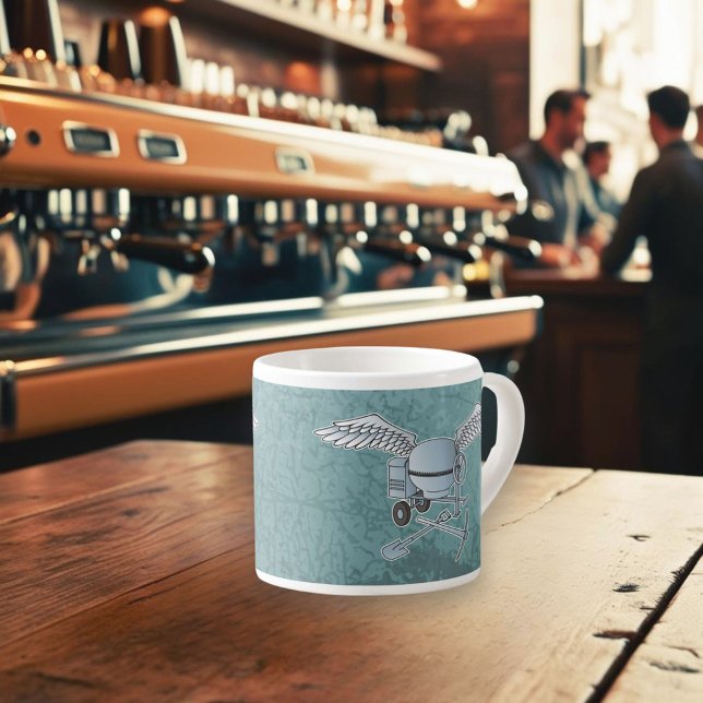 Concrete mixer blue-gray espresso cup (Creator Uploaded)