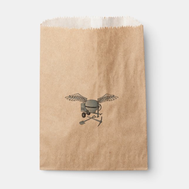 Concrete mixer blue-gray favor bag (Front)