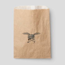 Concrete mixer blue-gray favor bag
