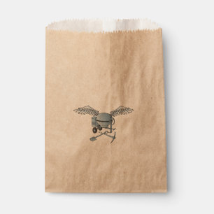 Concrete mixer blue-gray favor bag