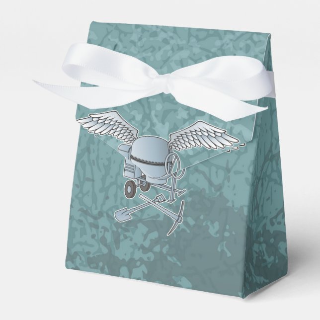 Concrete mixer blue-gray favor boxes (Front Side)