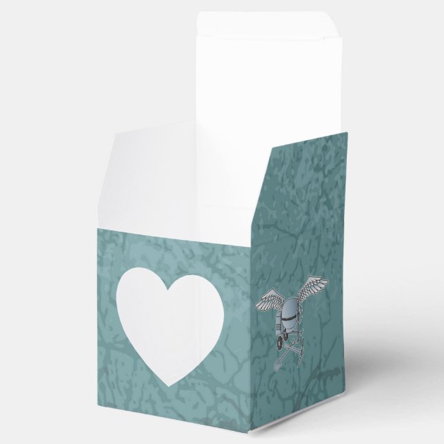 Concrete mixer blue-gray favor boxes (Opened)