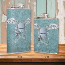 Concrete mixer blue-gray flask