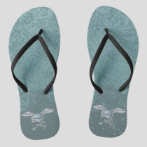 Concrete mixer blue-gray flip flops