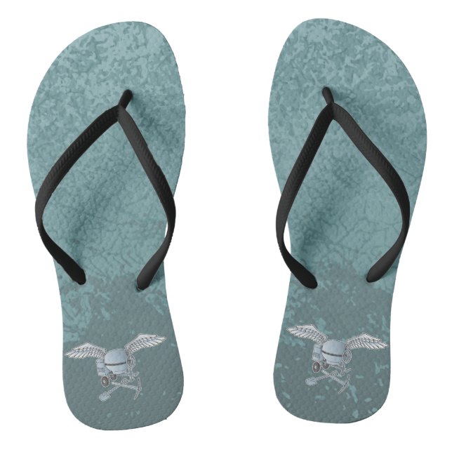 Concrete mixer blue-gray flip flops (Footbed)