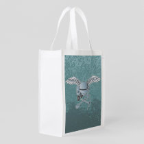 Concrete mixer blue-gray grocery bag