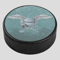 Concrete mixer blue-gray hockey puck