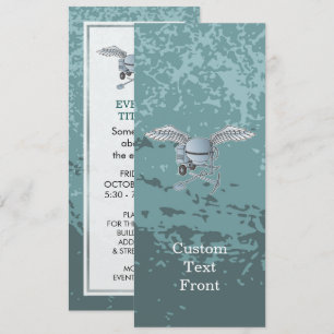 Concrete mixer blue-gray invitation