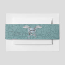 Concrete mixer blue-gray invitation belly band