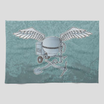Concrete mixer blue-gray kitchen towel