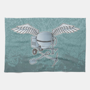 Concrete mixer blue-gray kitchen towel