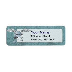 Concrete mixer blue-gray label