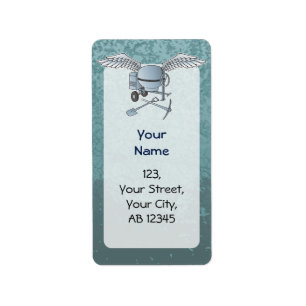 Concrete mixer blue-gray label