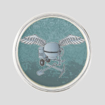 Concrete mixer blue-gray lapel pin