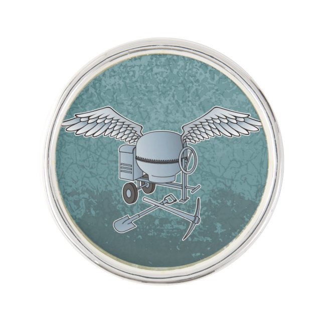 Concrete mixer blue-gray lapel pin (Front)