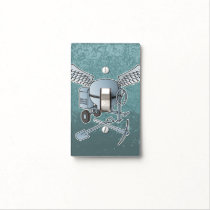 Concrete mixer blue-gray light switch cover