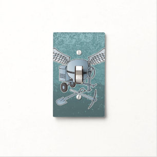 Concrete mixer blue-gray light switch cover