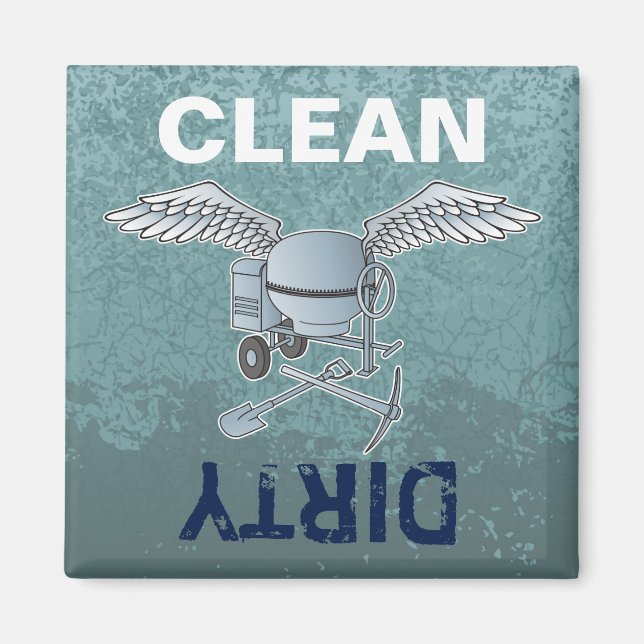 Concrete mixer blue-gray magnet (Front)