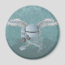 Concrete mixer blue-gray magnet