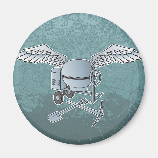 Concrete mixer blue-gray magnet (Front)